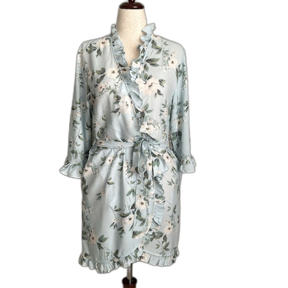 Yumi Kim Night Cap Robe in Primose Blue Size S - Picture 1 of 10